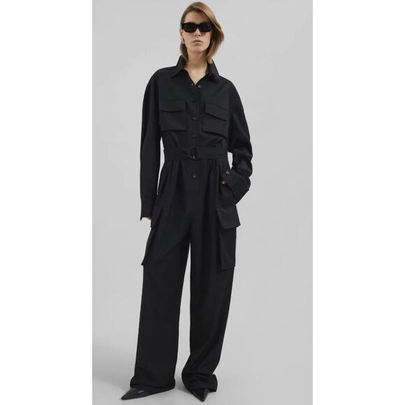 The Frankie Shop Suzie Jumpsuit in Chocolate Brown Wool Blend Size Medium - Picture 10 of 10